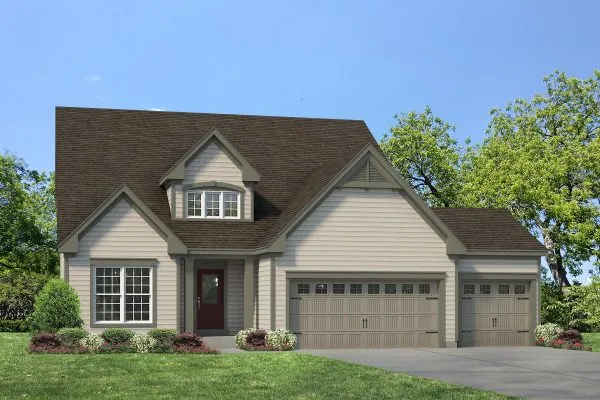 Waverly 3-Car front elevation by Fischer & Frichtel